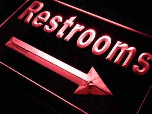 Right Arrow Restrooms LED Light Sign - Way Up Gifts