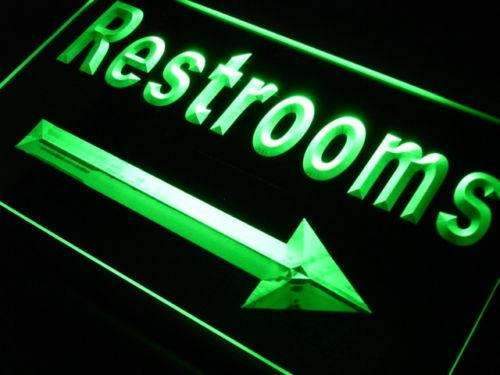 Right Arrow Restrooms LED Light Sign - Way Up Gifts