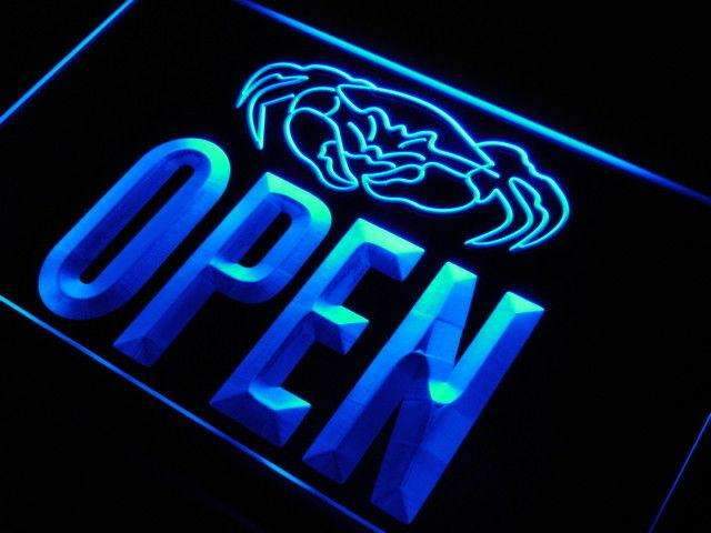 Seafood Crab Open LED Light Sign - Way Up Gifts