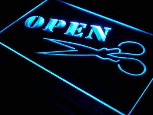 Scissors Hair Cut Open LED Light Sign - Way Up Gifts