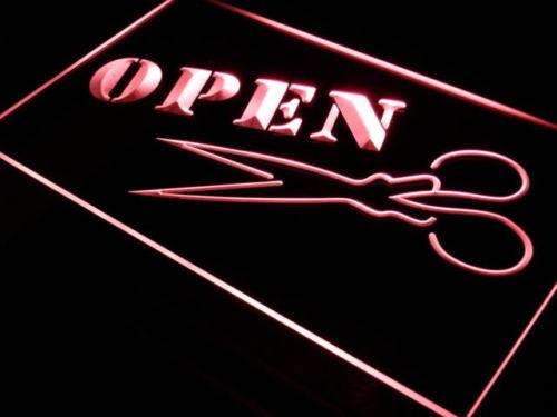 Scissors Hair Cut Open LED Light Sign - Way Up Gifts