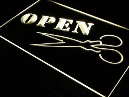 Scissors Hair Cut Open LED Light Sign - Way Up Gifts