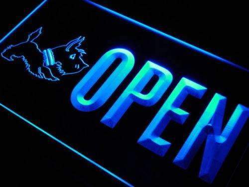 Scottie Dog Pet Shop Open LED Light Sign - Way Up Gifts