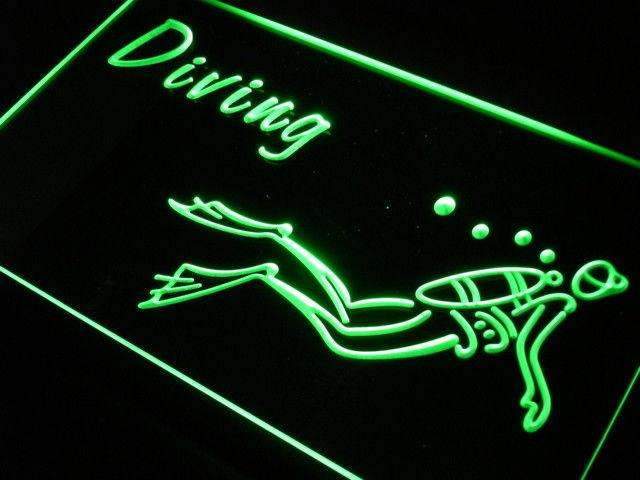 Scuba Diving LED Light Sign - Way Up Gifts