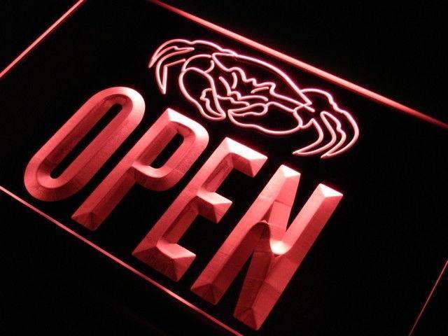 Seafood Crab Open LED Light Sign - Way Up Gifts