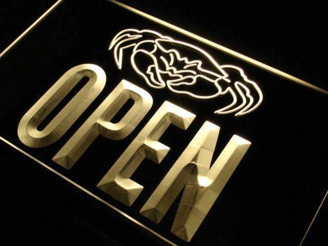 Seafood Crab Open LED Light Sign - Way Up Gifts