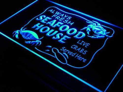 Seafood Restaurant Crabs LED Light Sign - Way Up Gifts