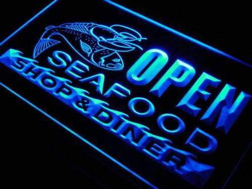 Seafood Shop and Diner Open LED Light Sign - Way Up Gifts