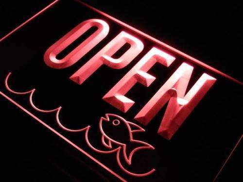 Seafood Shop Open LED Light Sign - Way Up Gifts