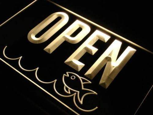 Seafood Shop Open LED Light Sign - Way Up Gifts
