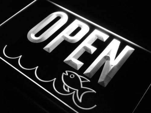 Seafood Shop Open LED Light Sign - Way Up Gifts