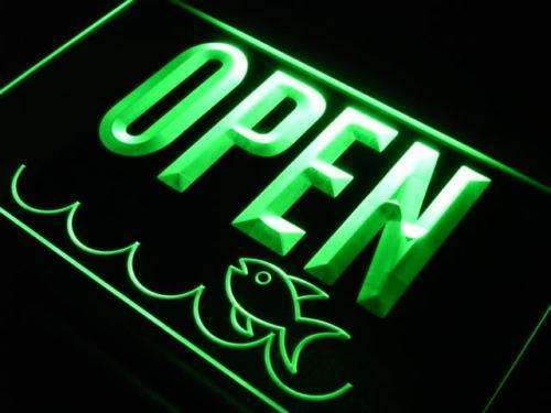 Seafood Shop Open LED Light Sign - Way Up Gifts