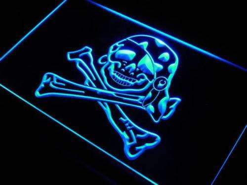 Skull Crossbones Pirate Girl LED Light Sign - Way Up Gifts