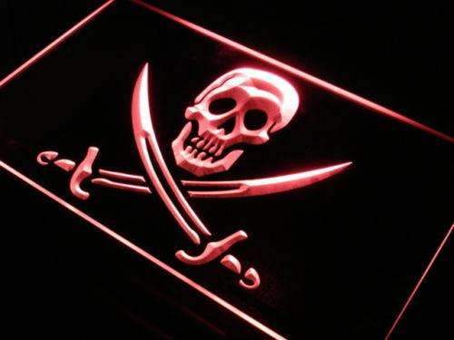 Skull Swords Pirate LED Light Sign - Way Up Gifts
