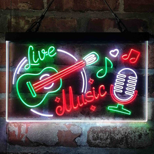 Live Music Guitar Room Deluxe App-Enabled 3-Color LED Light Sign - Way Up Gifts