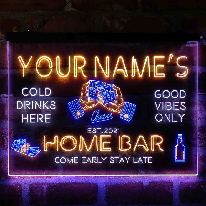 Personalized Whisky Glass Home Bar Deluxe App-Enabled 3-Color LED Light Sign - Way Up Gifts