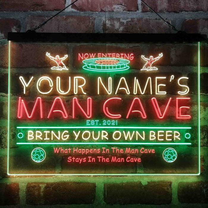 Personalized Soccer Man Cave Deluxe App-Enabled 3-Color LED Light Sign - Way Up Gifts