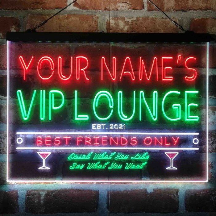 Personalized VIP Lounge Bar Deluxe App-Enabled 3-Color LED Light Sign - Way Up Gifts