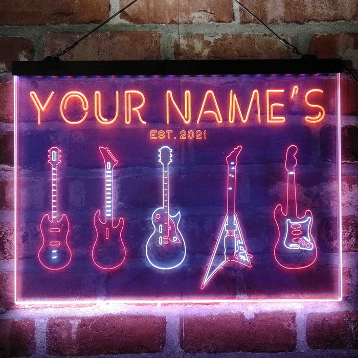 Personalized Guitar Hero Room Deluxe App-Enabled 3-Color LED Light Sign - Way Up Gifts