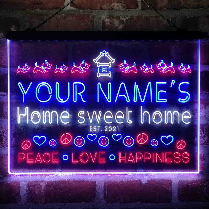Personalized Home Sweet Home Deluxe App-Enabled 3-Color LED Light Sign - Way Up Gifts