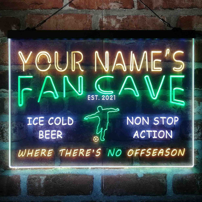 Personalized Soccer Fan Cave Deluxe App-Enabled 3-Color LED Light Sign - Way Up Gifts