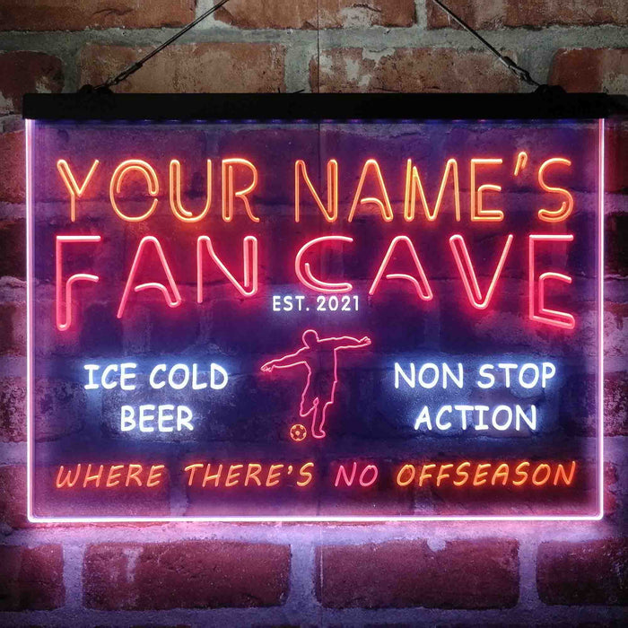 Personalized Soccer Fan Cave Deluxe App-Enabled 3-Color LED Light Sign - Way Up Gifts