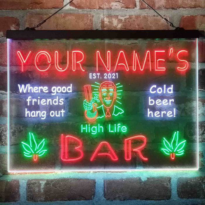 Personalized High Life Bar Deluxe App-Enabled 3-Color LED Light Sign - Way Up Gifts