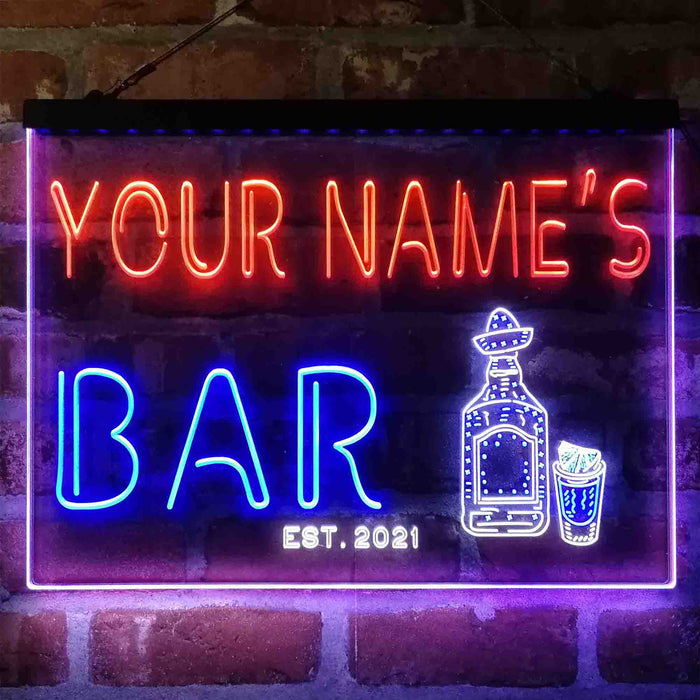 Personalized Gin Tonic Bottle Deluxe App-Enabled 3-Color LED Light Sign - Way Up Gifts