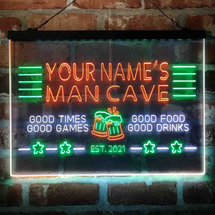 Personalized Man Cave Home Bar Deluxe App-Enabled 3-Color LED Light Sign - Way Up Gifts