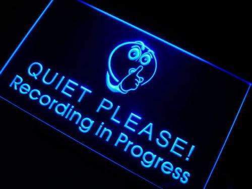 Studio Recording in Progress Quiet Please LED Light Sign - Way Up Gifts