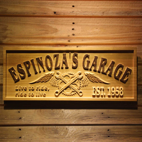 Personalized Handyman Tools Garage Live to Ride Custom Wood Sign 3D Engraved Wall Plaque - Way Up Gifts