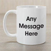 Block Message Coffee Mug - Customize with Any Text - Personalized Bold Font Mug - LED Gift Works