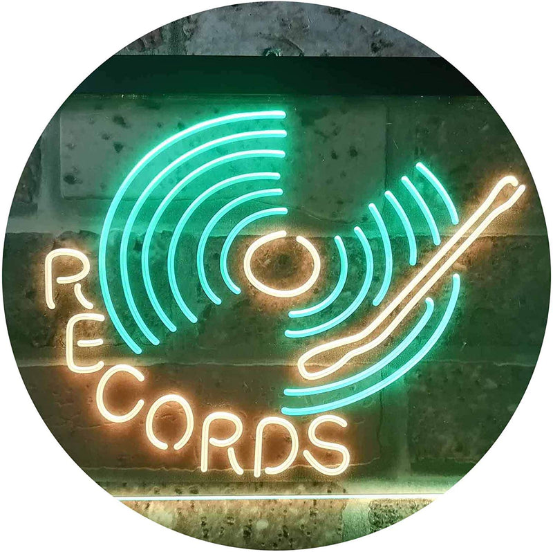 Turntable Music Records LED Light Sign - LED Gift Works