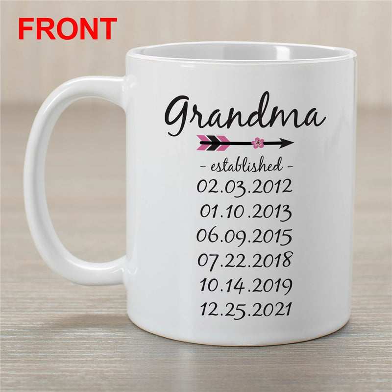Mom Established Mug - Custom Year Mom Coffee Mug - LED Gift Works