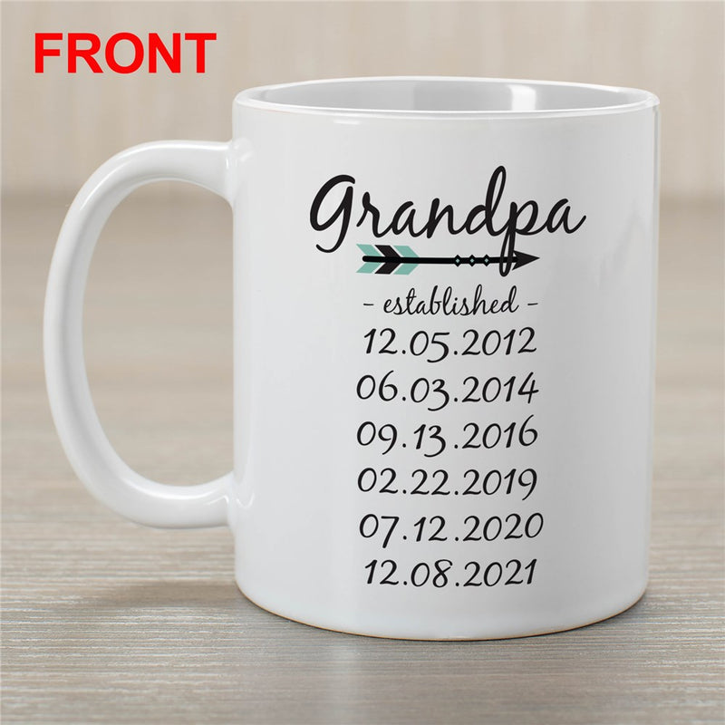 Dad Established Mug - Personalized Dad Coffee Mug with Year Established - LED Gift Works