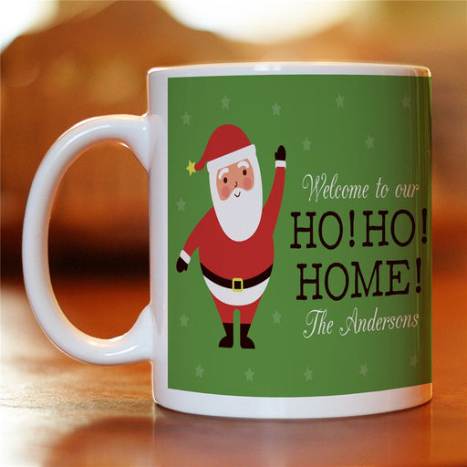 Ho Ho Home Coffee Mug - Personalized Holiday House Mug - Way Up Gifts