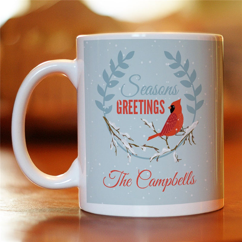 Seasons Greetings Coffee Mug - Personalized Holiday Message Mug - LED Gift Works