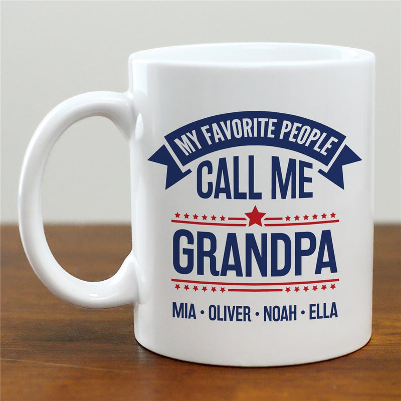My Favorite People Call Me Grandpa Mug - Personalized Gift - LED Gift Works