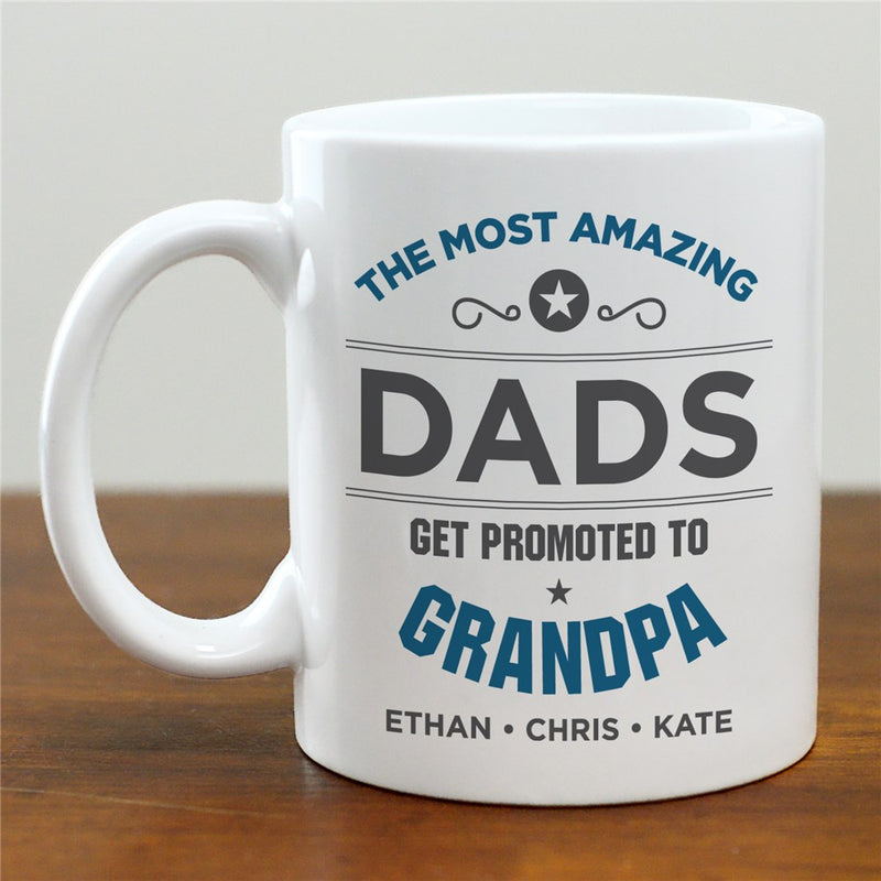 Promoted to Grandpa Mug - Personalized Gift for New Grandpas - LED Gift Works