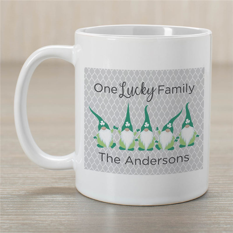 Lucky Gnome Family Mug - Personalized Irish Theme Gift - LED Gift Works
