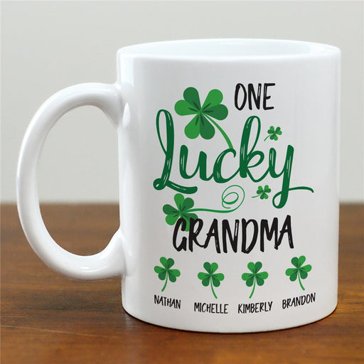 Lucky Grandma Mug - Personalized St. Patrick's Day Coffee Mug - Way Up Gifts