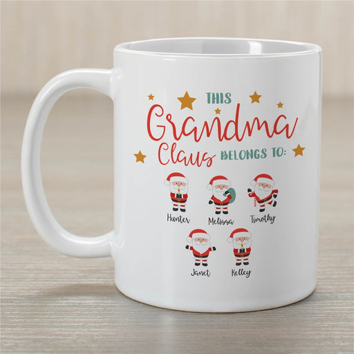 Grandma Claus Coffee Mug - Personalized Holiday Mug for Grandma - Way Up Gifts
