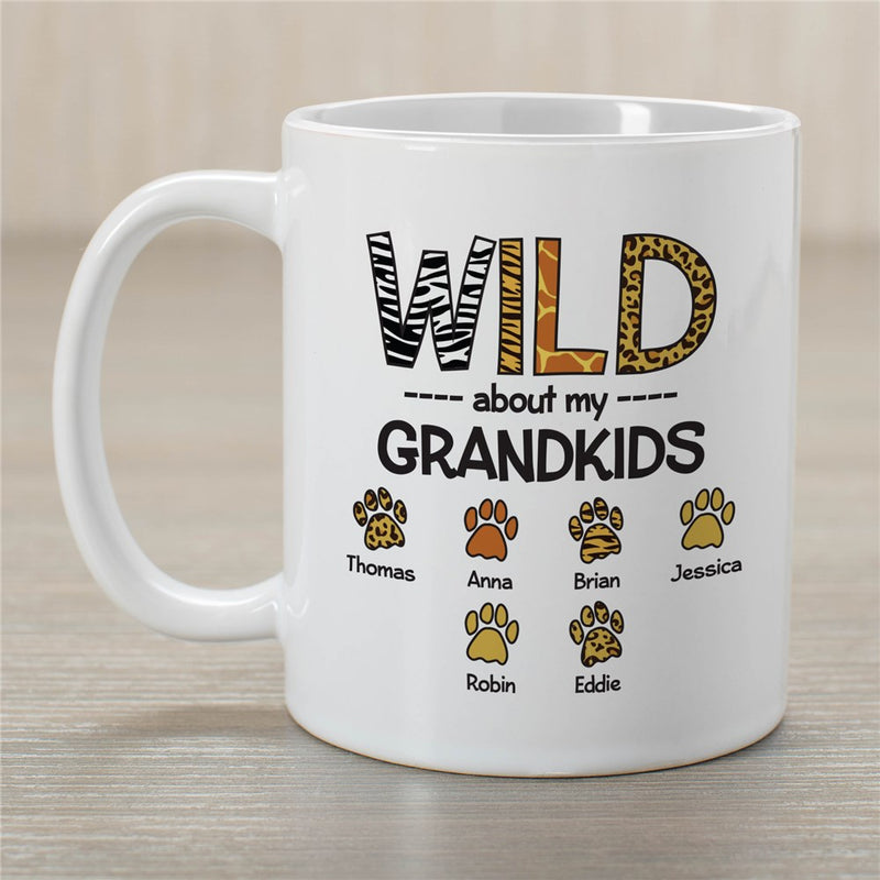 Wild About My Grandkids Mug - Personalized Grandparent Gift - LED Gift Works