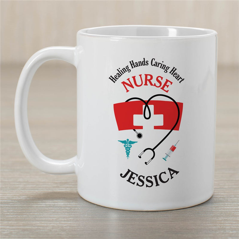 Caring Heart Nurse Mug - Custom Coffee Mug for Compassionate Nurses - LED Gift Works