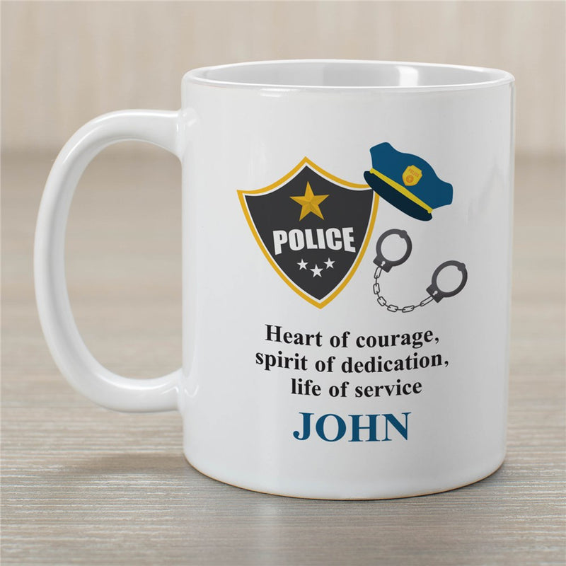 Police Coffee Mug - Personalized Law Enforcement Gift Mug - LED Gift Works