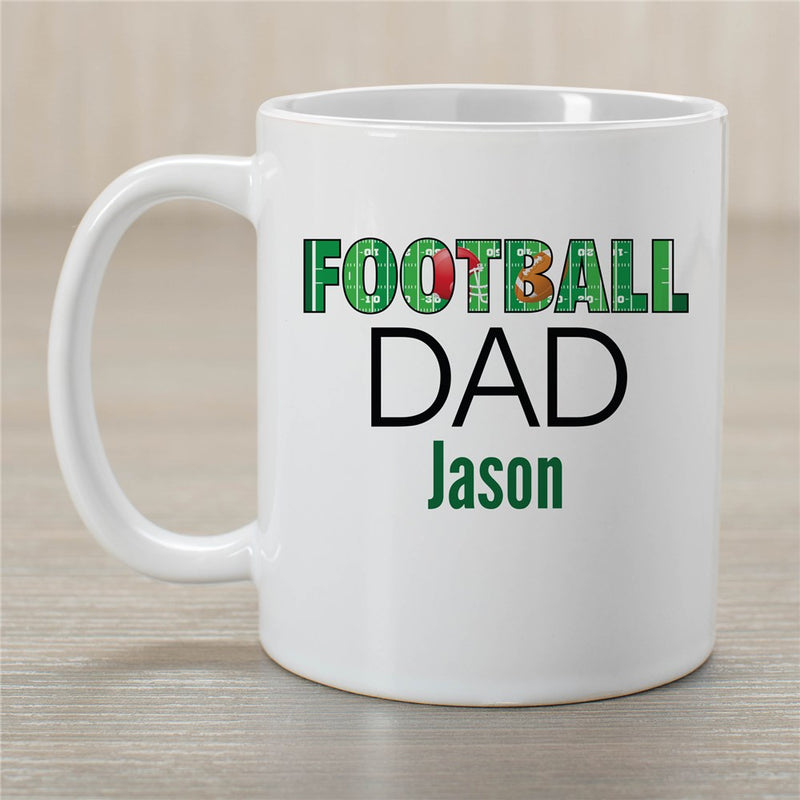 Football Dad Mug - Personalized Sports Dad Coffee Mug for Football Fans - LED Gift Works