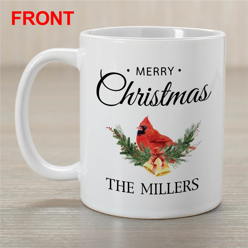 Cardinal Christmas Coffee Mug - Personalized Bird Holiday Mug - LED Gift Works