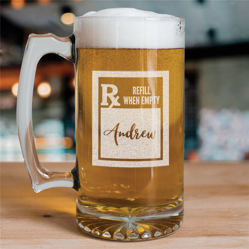 Engraved Prescription Rx Beer Mug - LED Gift Works