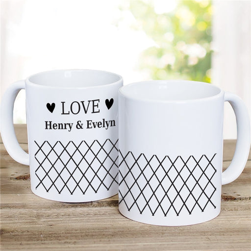 Geometric Love Coffee Mug - Custom Love Coffee Mug with Modern Design - Way Up Gifts