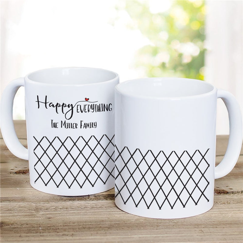 Geometric Happy Everything Coffee Mug - Versatile Holiday & Everyday Custom Mug - LED Gift Works